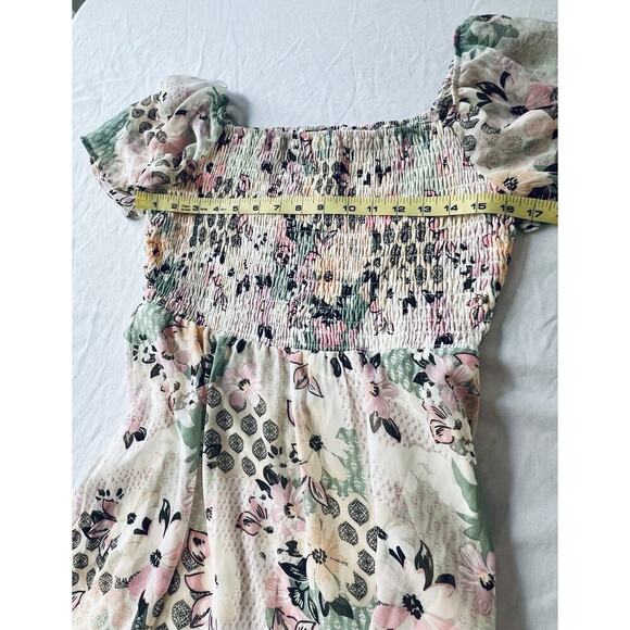 Lily Rose Dress Smocked High Low Floral Fairy Romantic Soft LG - Picture 7 of 10